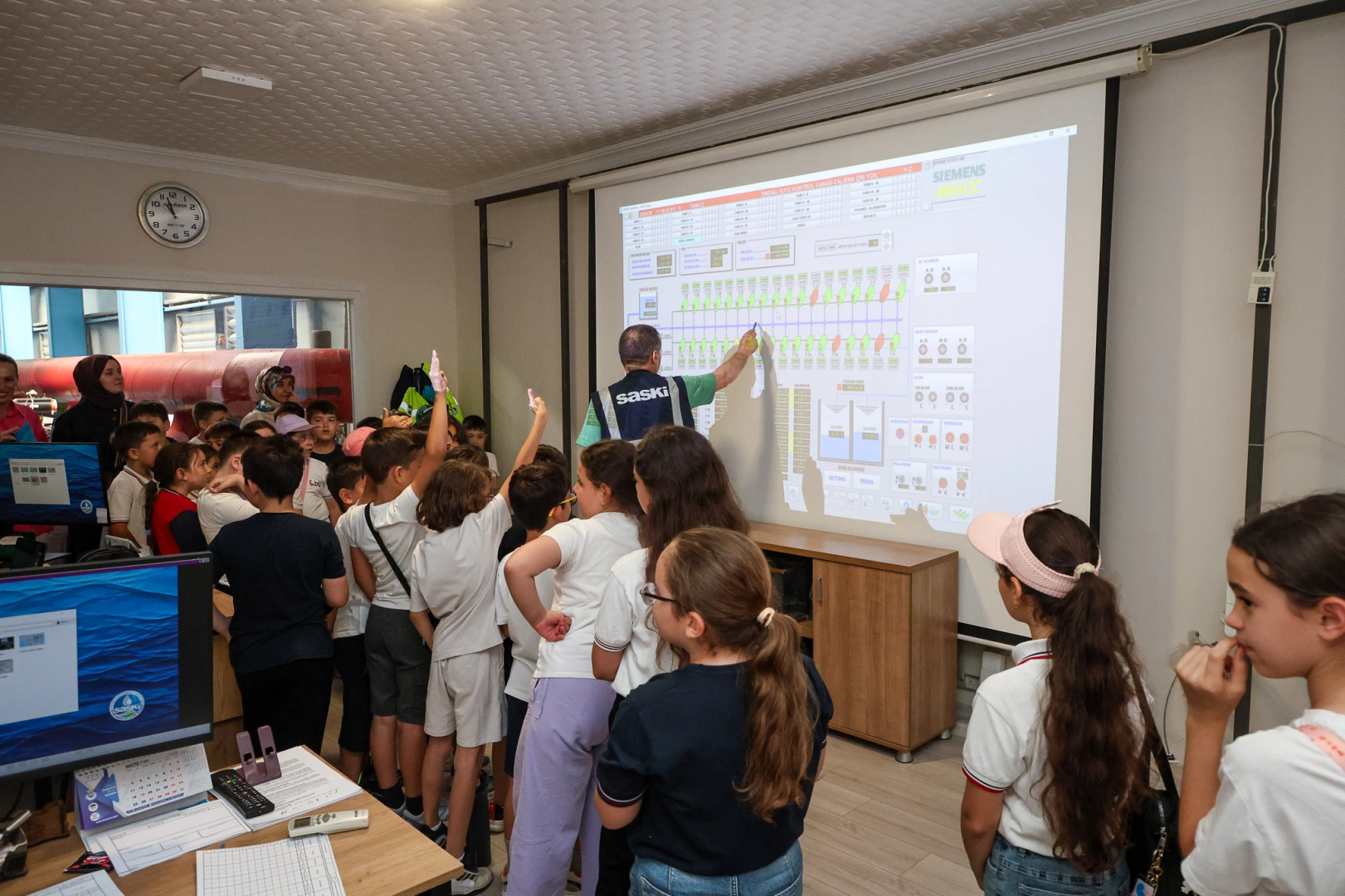 Minikler SASKİ’nin çevre dostu tesislerini keşfetti 