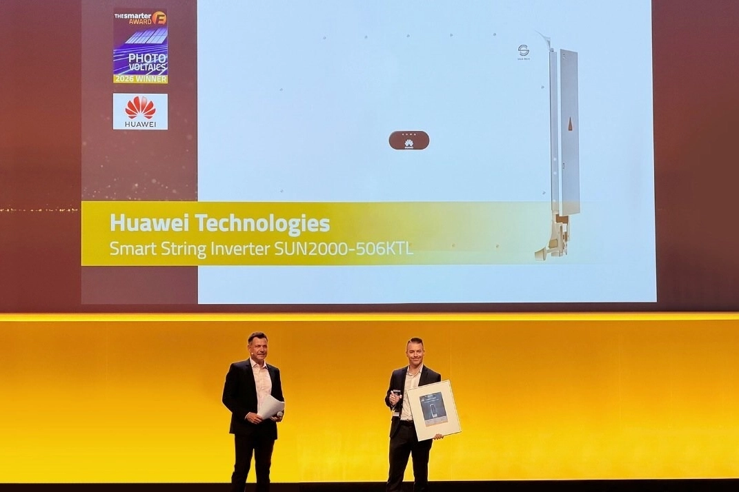 Huawei'nin 506 kW'lık Akıllı Dizi İnvertörü, Intersolar Europe 2026'da Smarter E AWARD ödülünü kazandı 