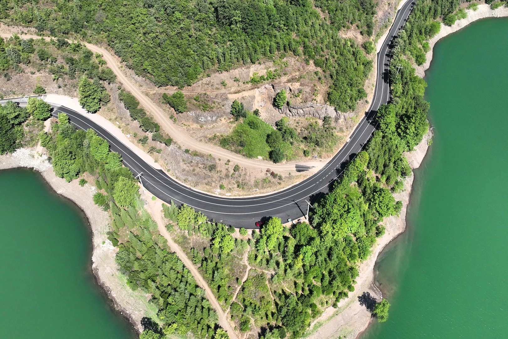 Yuvacık Barajı yolu yenilendi 
