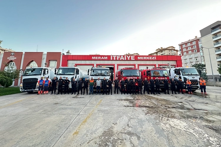 Konya itfaiyesinden Alanya'ya destek mesaisi 