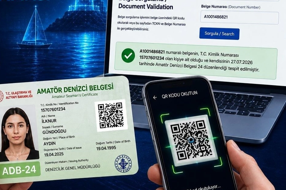 Amatör Denizci Belgelerinde QR kod dönemi başladı 