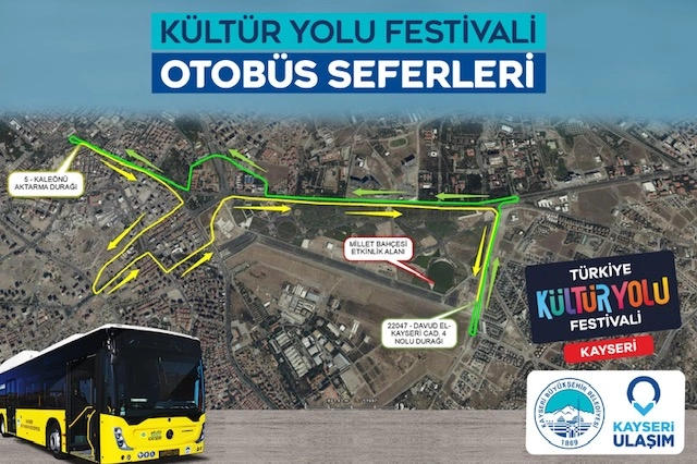Kayseri'de Kültür Yolu Festivali'ne özel ulaşım hizmeti 