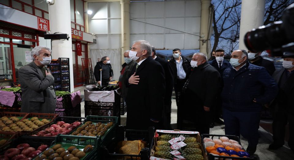 Denizli'de Hal esnafına şafak ziyareti