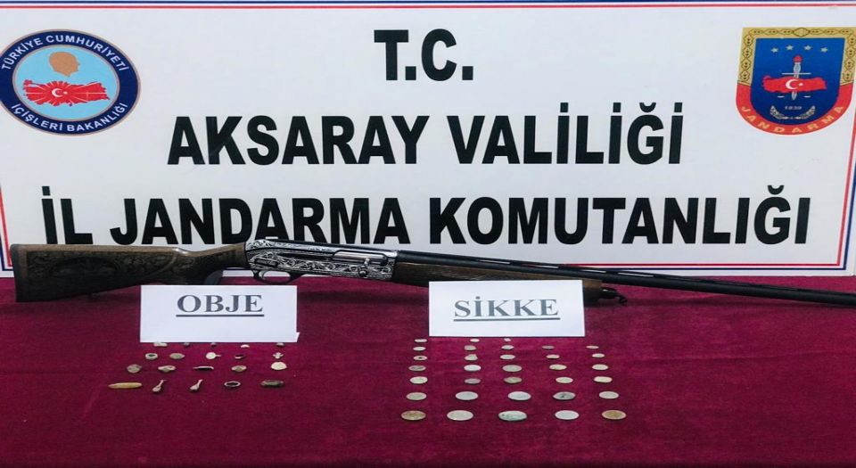 Aksaray Jandarma'dan tarihi eser kaçakçısına baskın