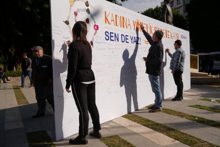 Adanalılar kadına şiddete karşı tek yürek -