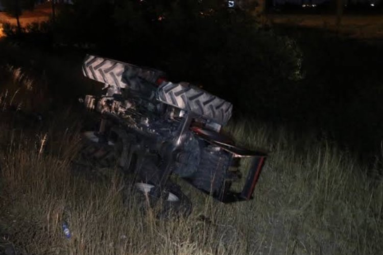 Adıyaman'da devrilen traktörün sürücüsü öldü. -