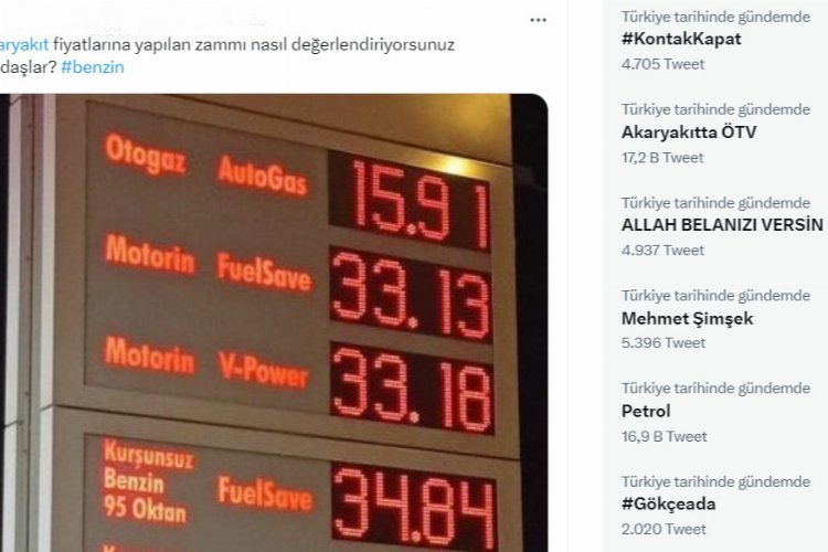 Akaryakıta ÖTV zammına sosyal medyadan tepki yağıyor -