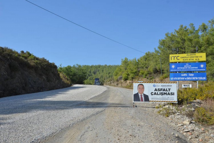 Alanya Katı Atık Tesisi yolu asfaltlandı -