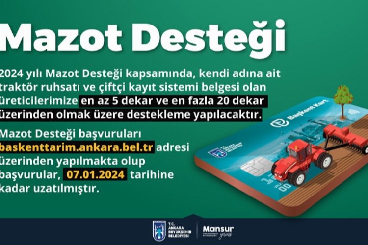 Ankara Büyükşehir'in mazot desteğinde süre uzadı -