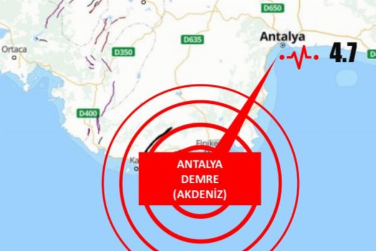Antalya'da 4,7 büyüklüğünde deprem! -