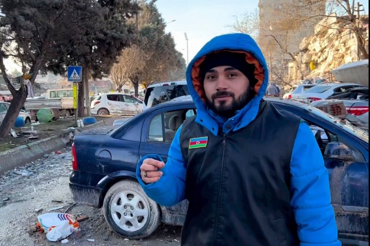 Azerbaycanlı sosyal medya fenomeni İsayev'den deprem bölgesi mesaisi -