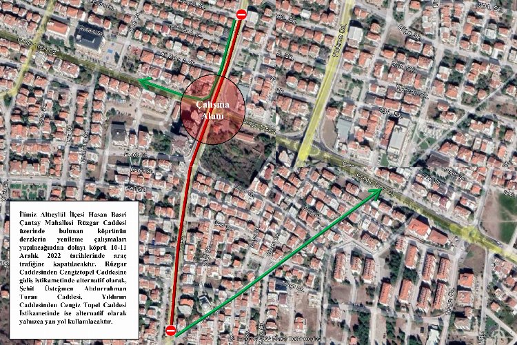 Balıkesir Rüzgar Caddesi’nde geçici düzenleme -