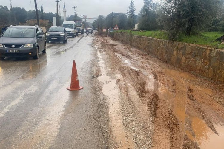 Bodrum Kızılağaç Yolunda bakım çalışması -