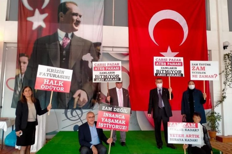Bursa'da CHP Gemlik İlçe Başkanlığı zamlara tepki gösterdi 