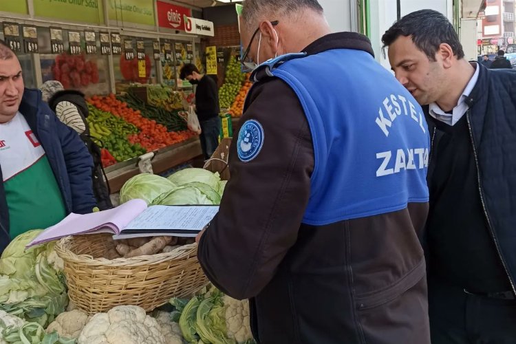 Bursa Kestel'de semt pazarlarına Zabıta denetimi -