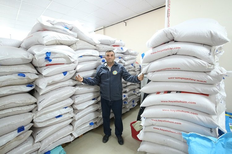 Bursa Yenişehir'de üreticiye yem bitkisi tohumu -