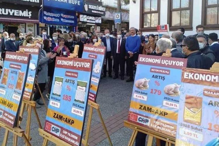 Bursa Yıldırım'da CHP'den pahalılığa sergili protesto