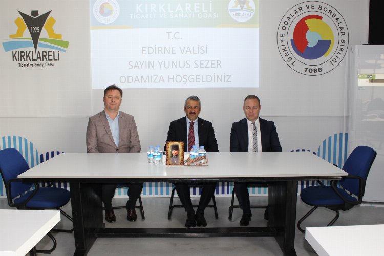 Edirne Valisi Yunus Sezer, Kırklareli Ticaret ve Sanayi Odası’na ziyarette bulundu -