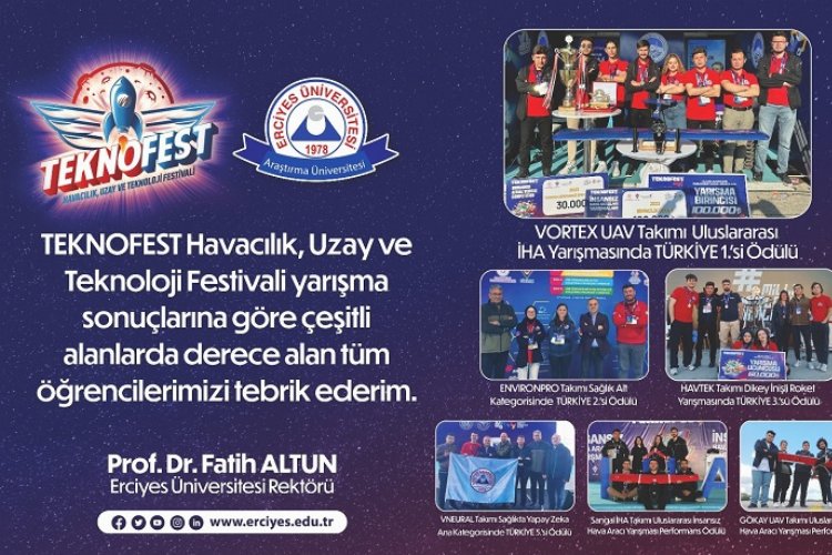 ERÜ'lü öğrencilerin TEKNOFEST başarısı -
