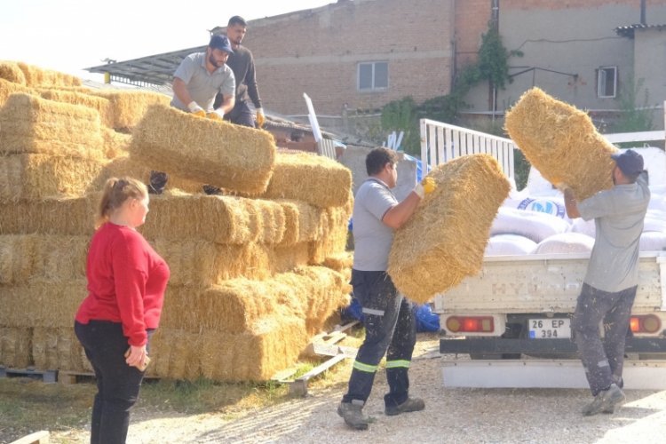 Eskişehir'de çiftçiye yulaf ve arpa balyası desteği -