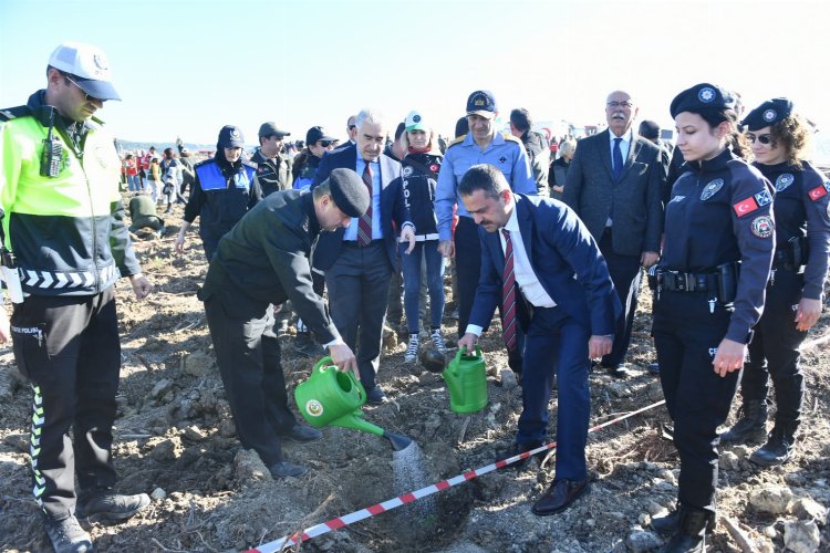 Fidanlar toprakla buluşturuldu -