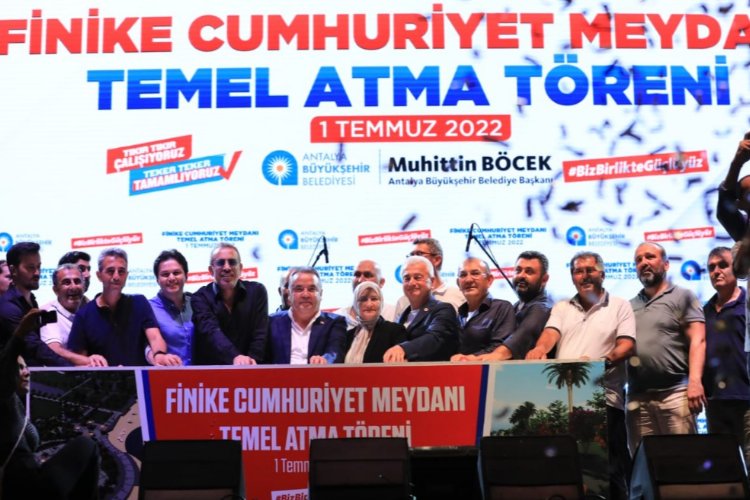 Finike Cumhuriyet Meydanı’nın temeli atıldı -