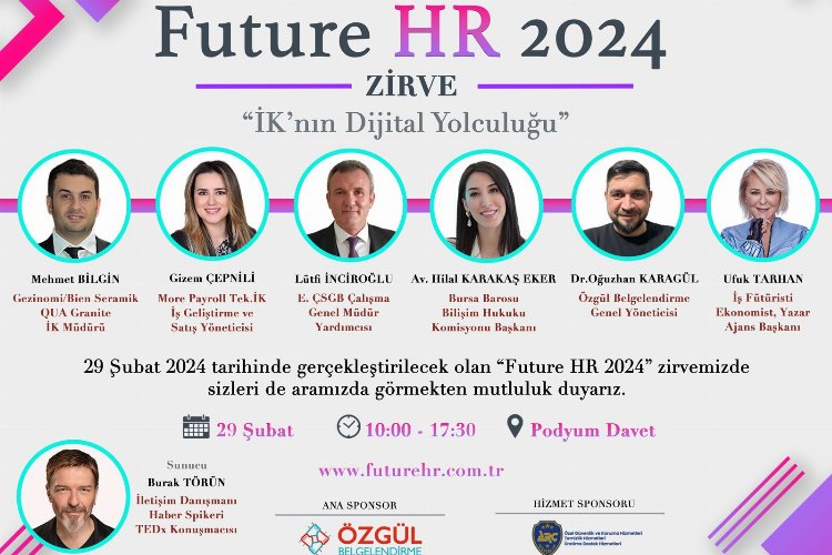 Fütürist Ufuk Tarhan “Future HR2024” Zirvesi için Bursa’ya geliyor -