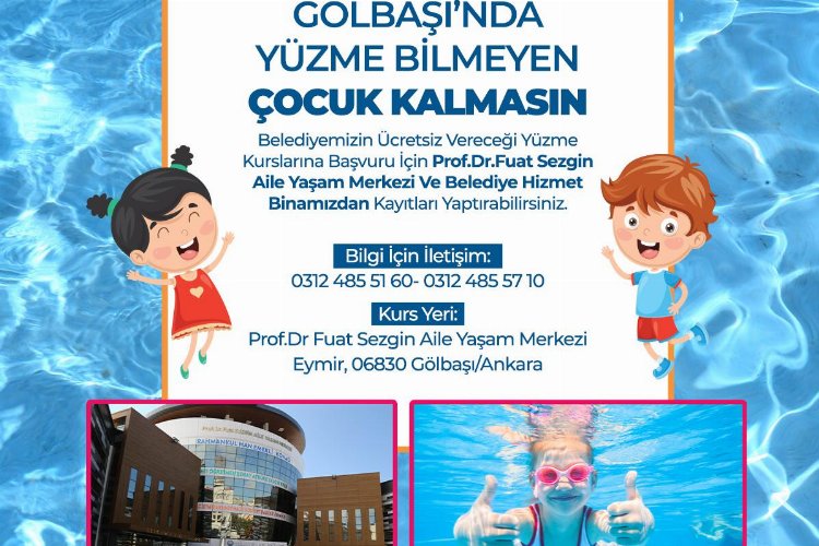 Gölbaşı Belediyesi çocukları yüzme kursu ile buluşturuyor… -