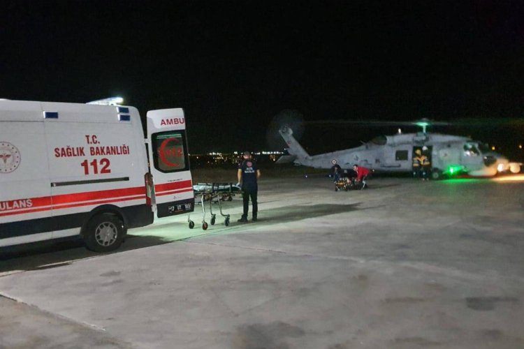 Gökçeada'dan iki hasta Çanakkale'ye 'hava'dan sevk edildi -
