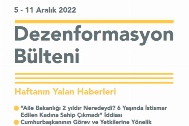 Haftalık Dezenformasyon Bülteni yayımlandı -