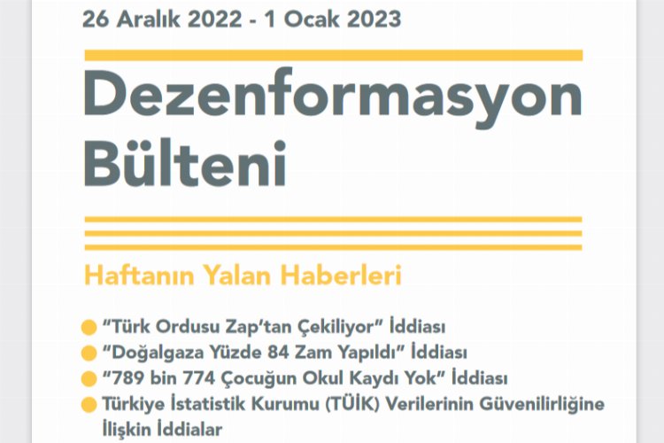 İletişim yeni 'dezenformasyon'ları bültenledi -
