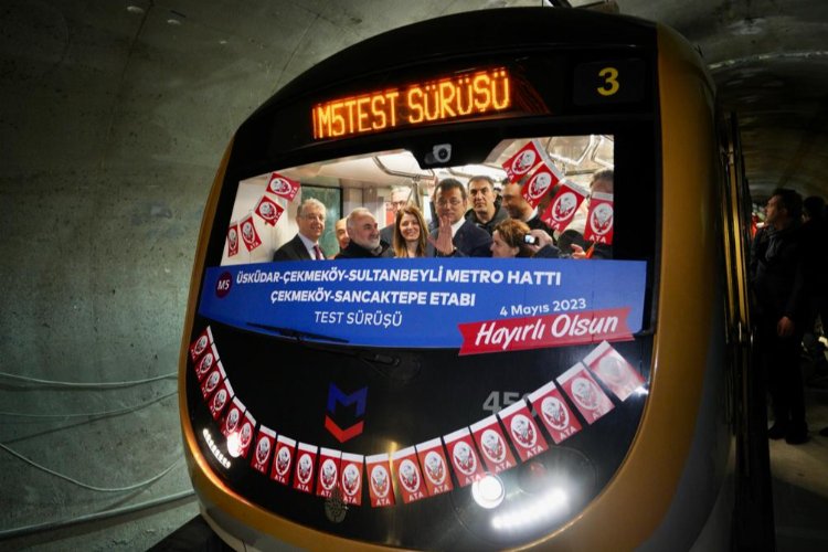 İstanbul'da bitme aşamasındaki metro test sürüşünde -