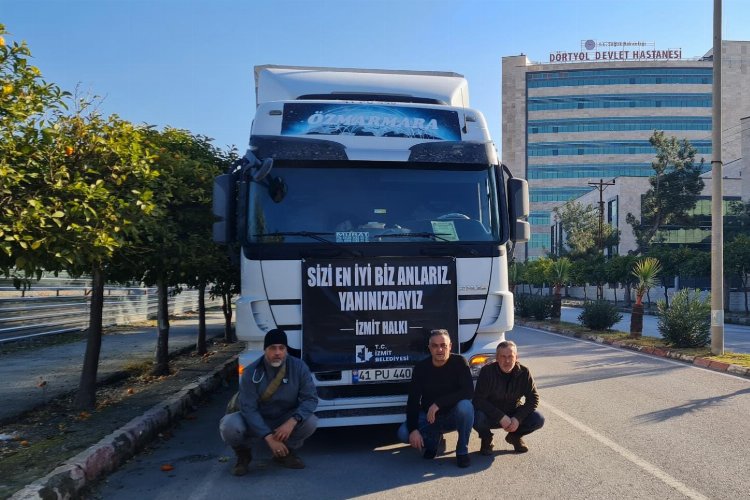 İzmit'in yardım tırları Hatay Dörtyol’da -