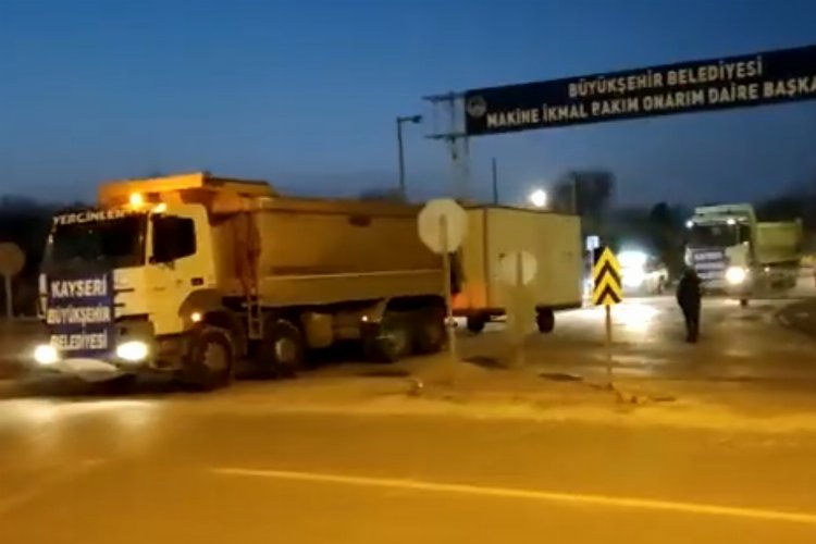 Kayseri Büyükşehir'den deprem bölgesine takviye -
