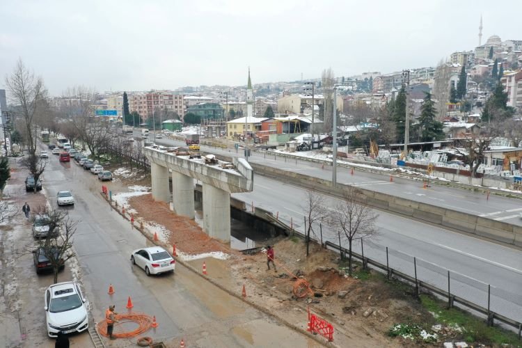 Kocaeli Kuruçeşme tramvay köprüsünü çalışmaları devam ediyor -