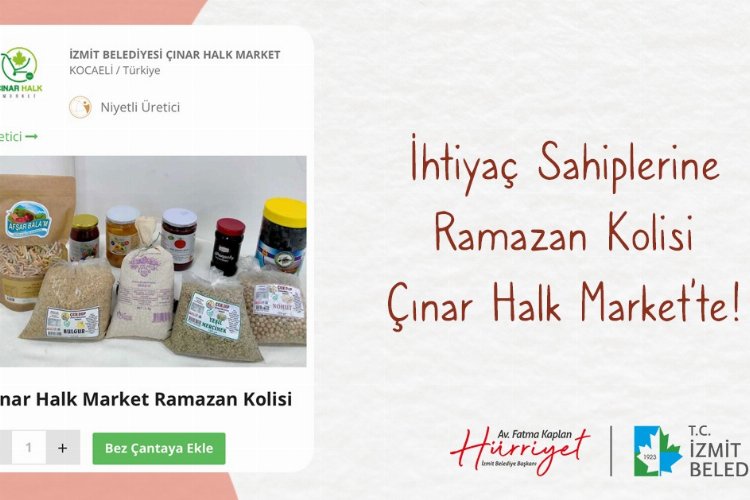 Kocaeli İzmit'te Çınar Halk Market ürünleri ihtiyaç sahiplerinin sofralarına ulaşıyor -