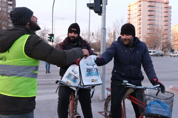 Konya'da “Dünya Kışın Bisikletle İşe Gitme Günü” etkinliği -