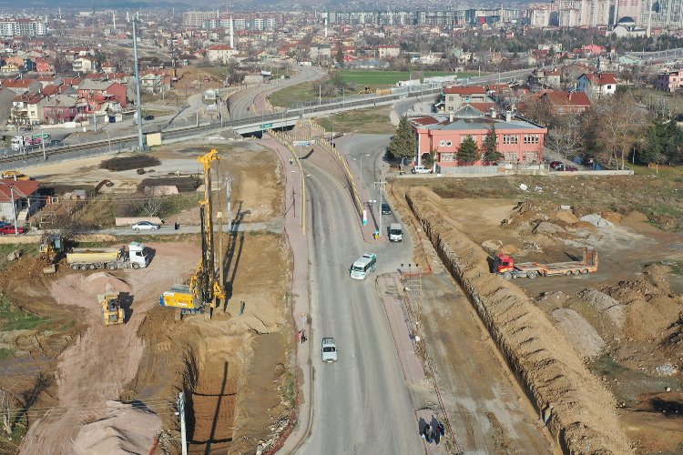 Konya'da Taşköprü altgeçidinde düzenleme çalışmaları -