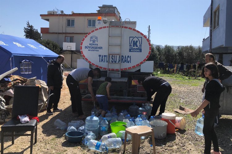 Konya Hatay'da temiz su ihtiyacını gideriyor -