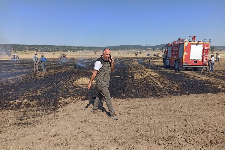 Kütahya'da kıvılcım 2 dekarlık alanı kül etti -