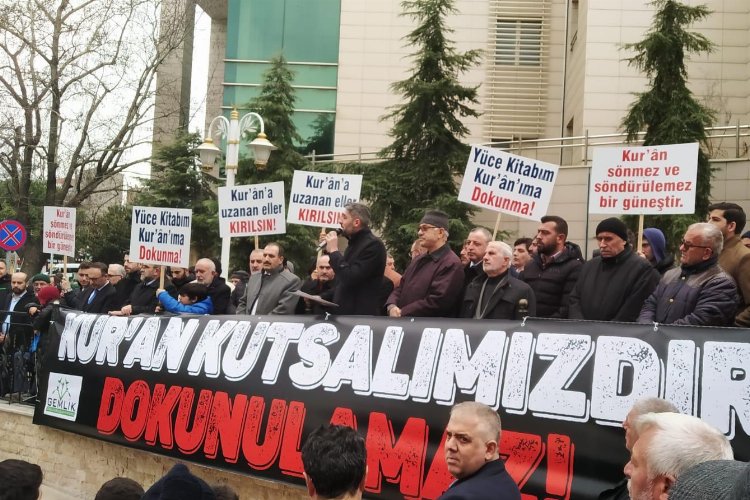 Kutsal saygısızlığa Bursa Gemlik'te protesto! -