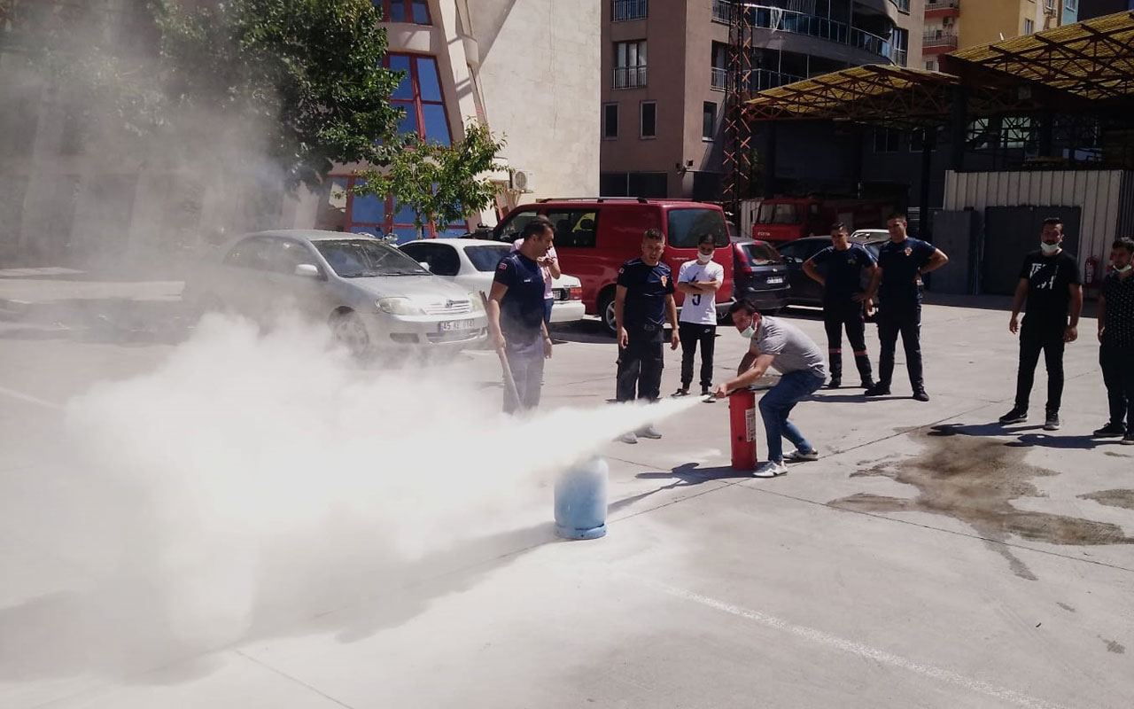 Manisa’da otopark personeline yangın eğitimi