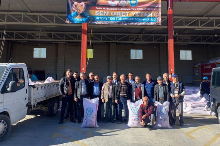 Manisa Kula'da üreticiye tohum desteği -