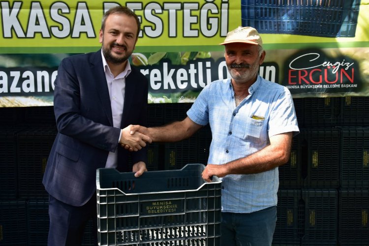 Manisa Turgutlu'da üreticilere zeytin kasası desteği -