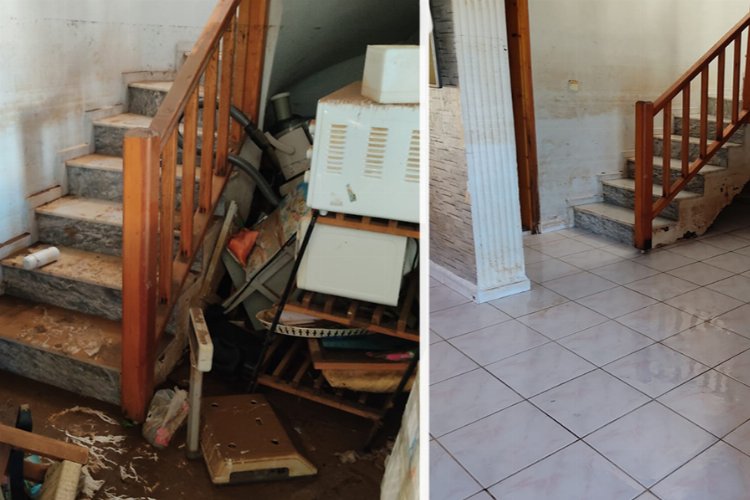 Muğla'da su basan evlerde temizlik seferberliği -