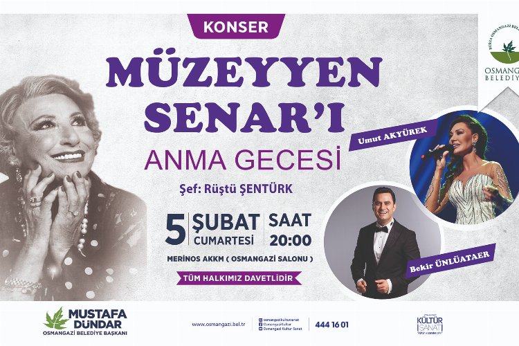 Müzeyyen Senar Bursa Osmangazi'de anılacak -