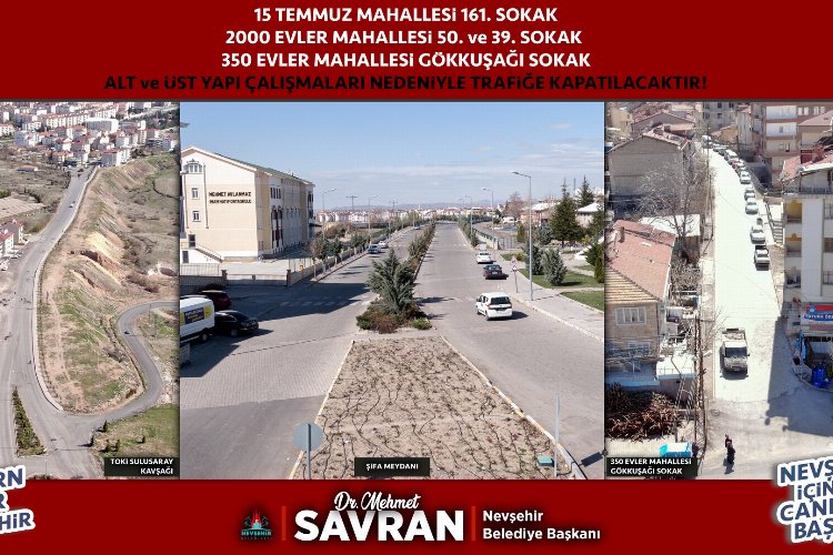 Nevşehir'de bu yollar trafiğe kapatılıyor -