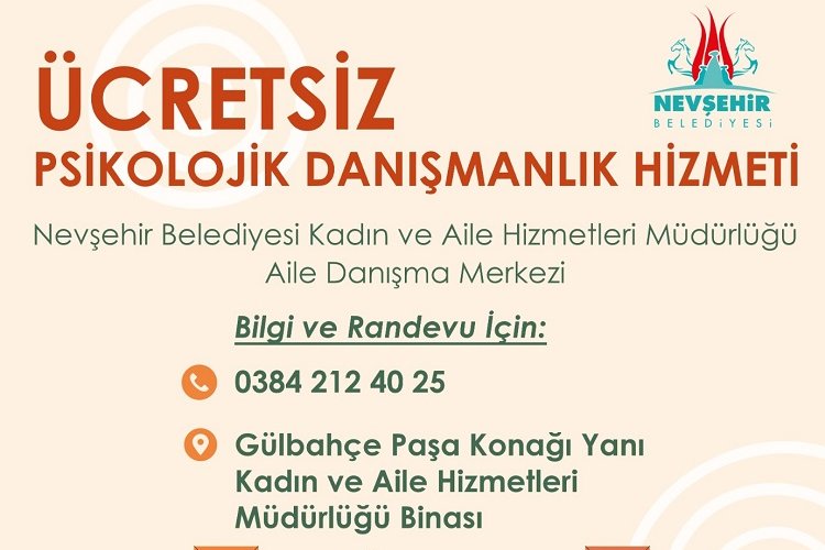 Nevşehir Belediyesi'nden ailelere ücretsiz psikolojik destek -