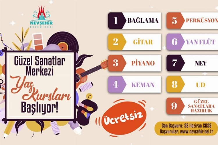 Nevşehir Güzel Sanatlar Merkezi kayıtları başladı -