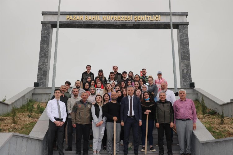 Rize Pazar Sahil Müfrezesi Şehitliğine 1150 fidan dikildi -